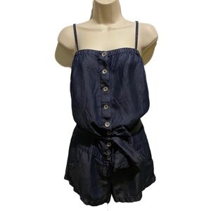Guess Romper with spaghetti straps and pockets, dark blue, size 26